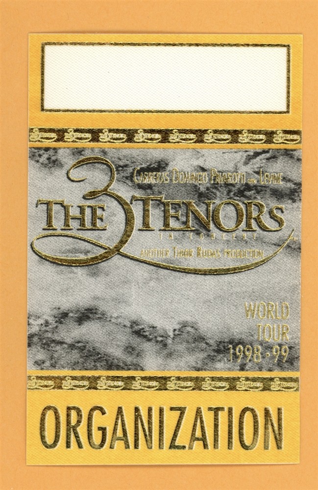 3 Tenors 1998 Luciano Pavarotti Concert Tour ORGANIZATION Backstage Pass
