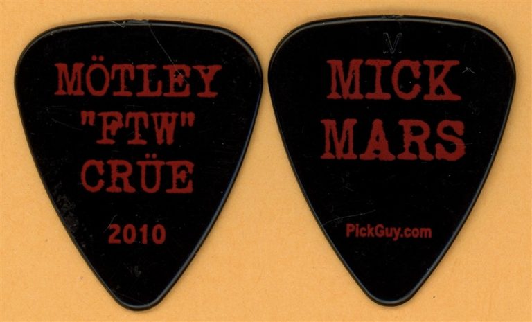 Motley Crue Mick Mars FTW Vintage Guitar Pick - 2010 US Tour