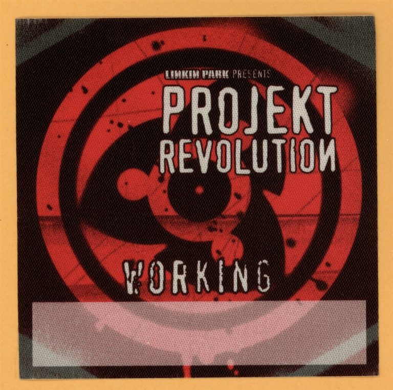 Linkin Park 2002 Projekt Revolution Concert Tour Working Backstage Pass