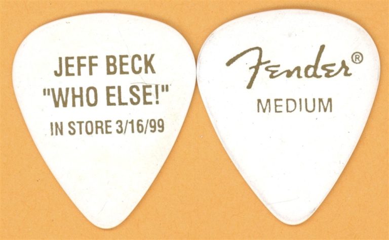 Jeff Beck Who Else! White Guitar Pick - 1999 In Store Promo