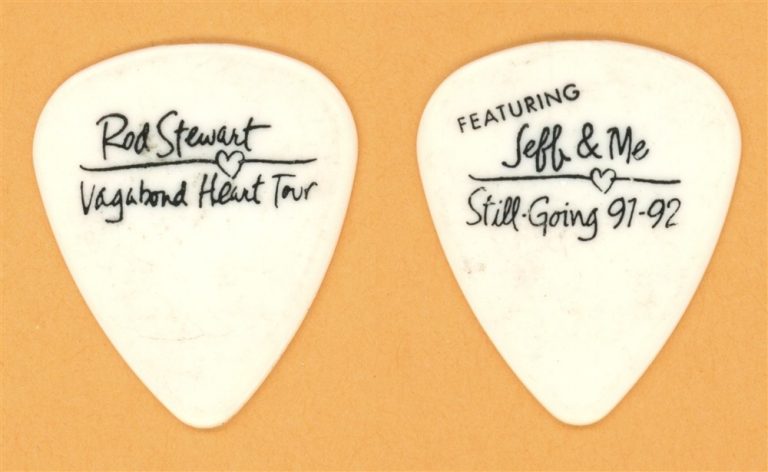 Rod Stewart & Jeff Beck Vintage Guitar Pick - 1991 Vagabond Tour