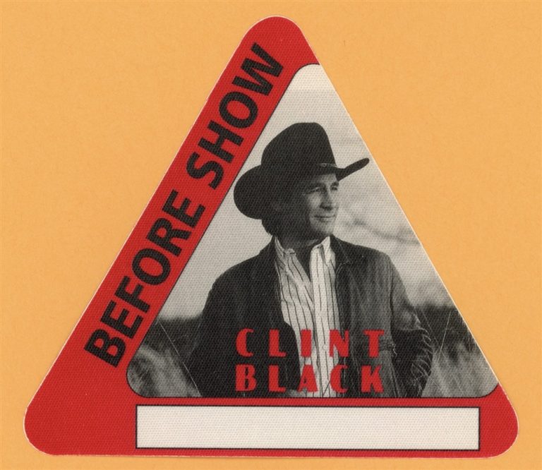 Clint Black 1991 Concert Tour BEFORE SHOW Backstage Pass