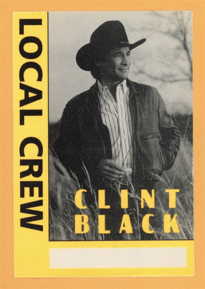 Clint Black 1991 Concert Tour CREW Backstage Pass