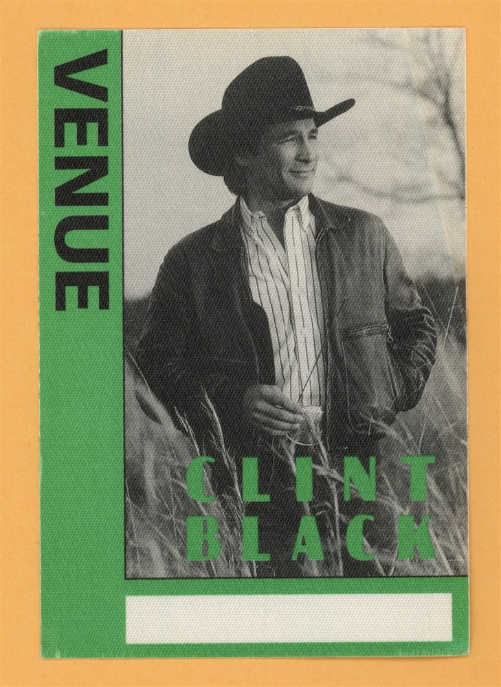 Clint Black 1991 Concert Tour VENUE Backstage Pass