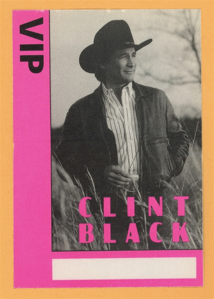 Clint Black 1991 Concert Tour VIP Backstage Pass