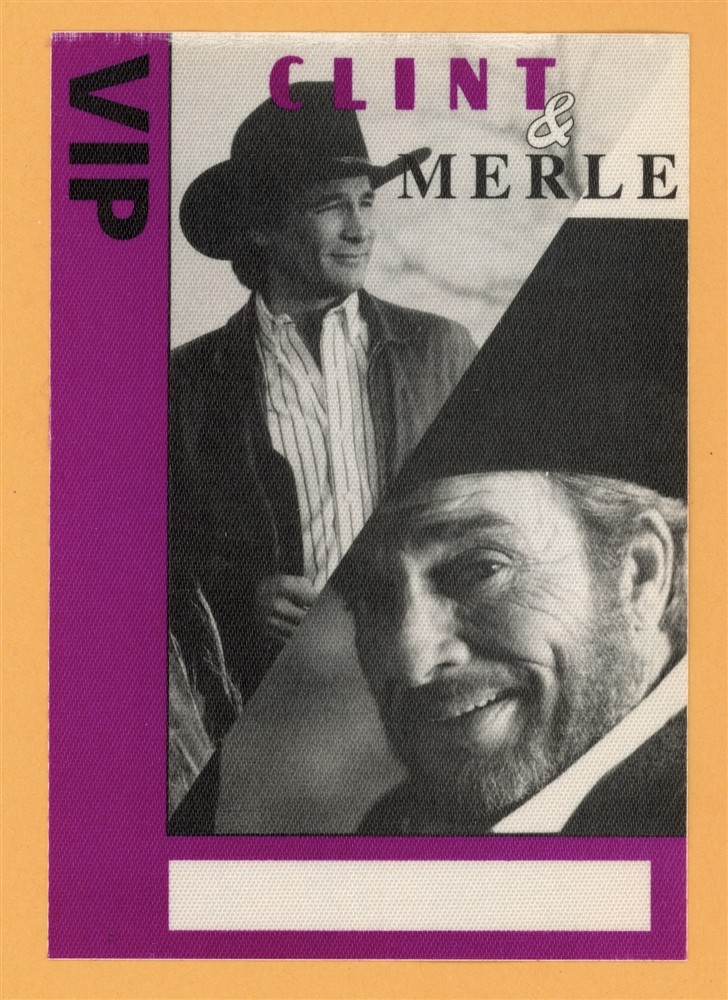 Clint Black 1991 Merle Haggard Concert Tour VIP Backstage Pass