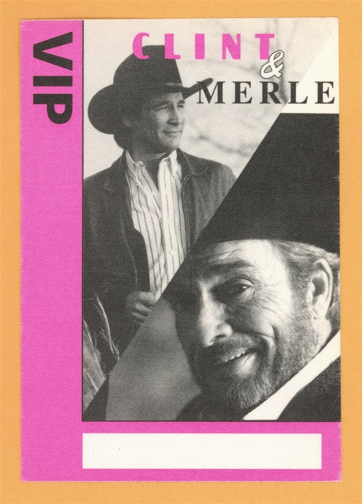 Clint Black 1991 Merle Haggard Concert Tour VIP Backstage Pass
