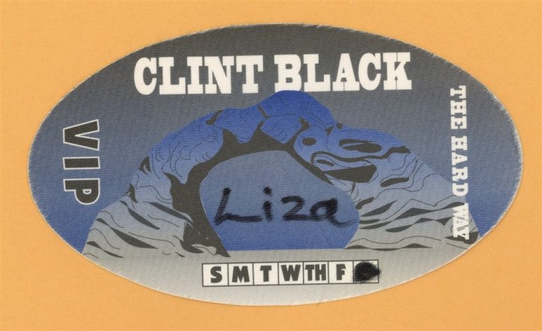 Clint Black 1992 The Hard Way Concert Tour VIP Backstage Pass