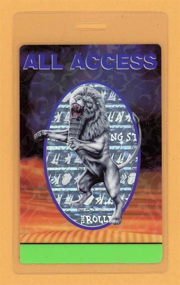 Rolling Stones 1997 Bridges to Babylon Tour AA Laminated Backstage Pass