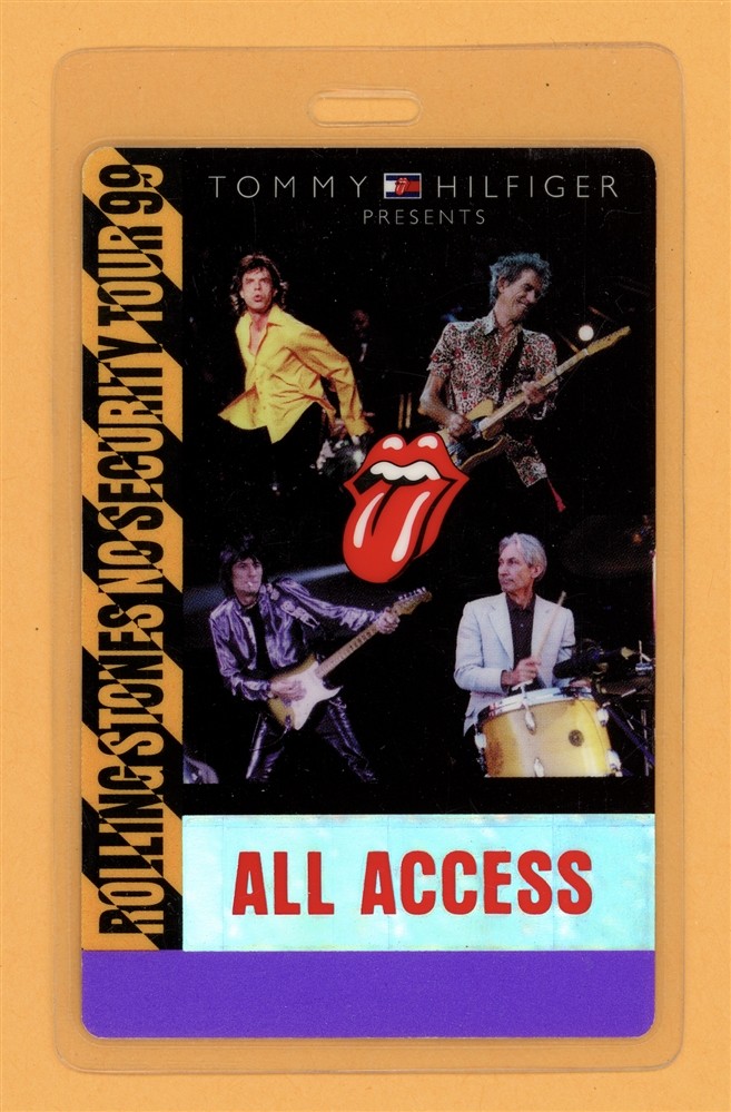 Rolling Stones 1999 No Security Tour AA Laminated Backstage Pass