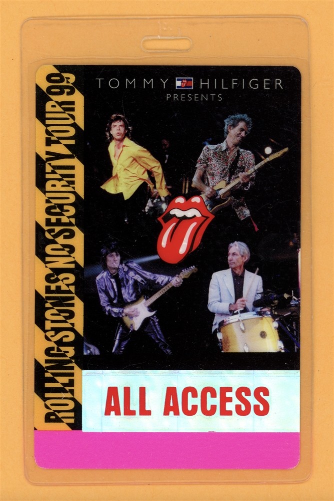 Rolling Stones 1999 No Security Tour AA Laminated Backstage Pass