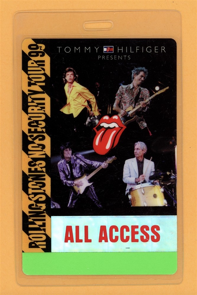 Rolling Stones 1999 No Security Tour AA Laminated Backstage Pass