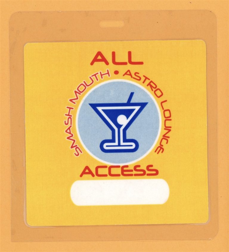 Smash Mouth 1999 Astro Lounge Tour All Access Laminated Backstage Pass