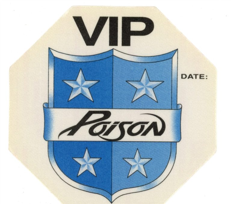 Poison 1990 Flesh & Blood Concert Tour VIP Backstage Pass