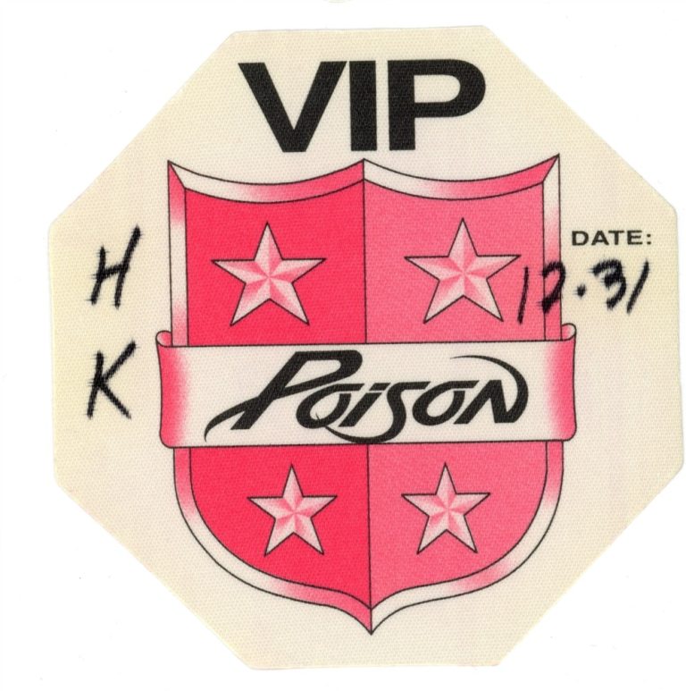 Poison 1990 Flesh & Blood Concert Tour VIP Backstage Pass