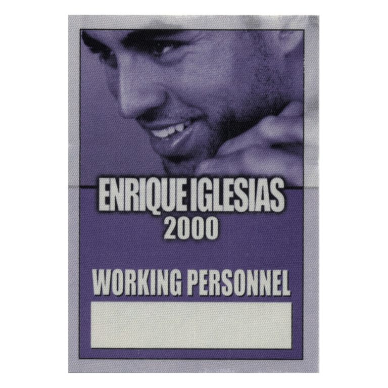 Enrique Iglesias 2000 Concert Tour Working Backstage Pass