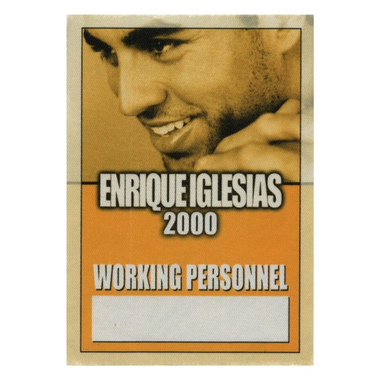 Enrique Iglesias 2000 Concert Tour Working Backstage Pass