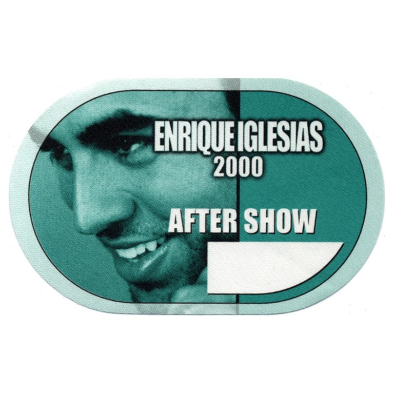 Enrique Iglesias 2000 Concert Tour Aftershow Backstage Pass