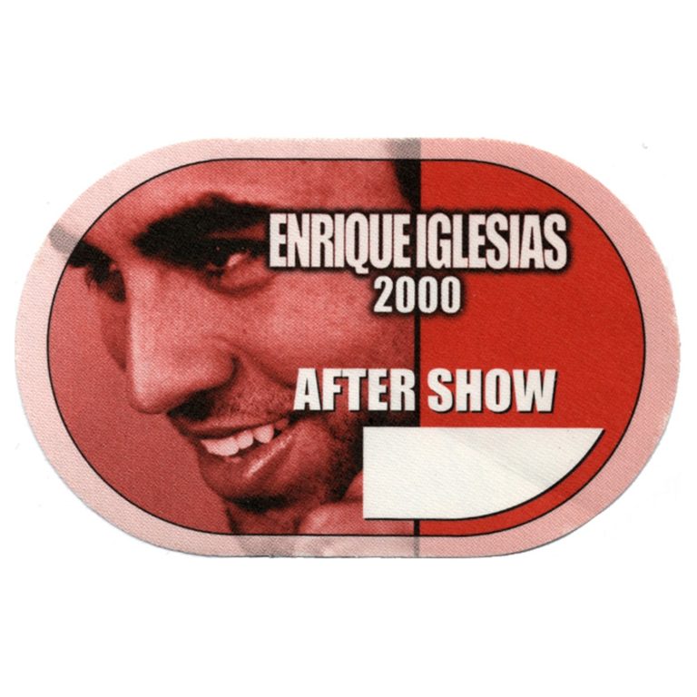 Enrique Iglesias 2000 Concert Tour Aftershow Backstage Pass