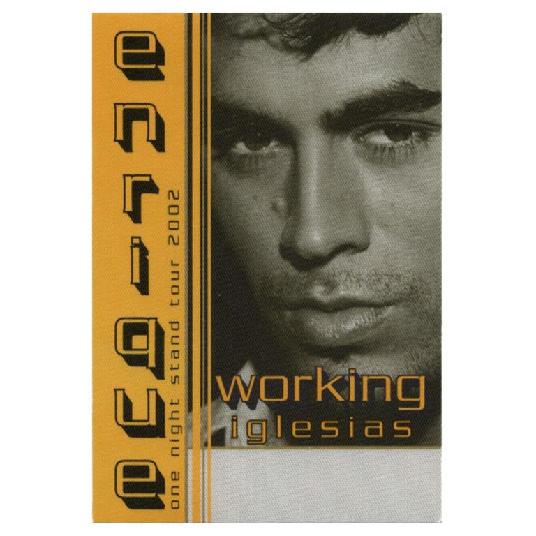 Enrique Iglesias 2002 Quizás Concert Tour Working Backstage Pass