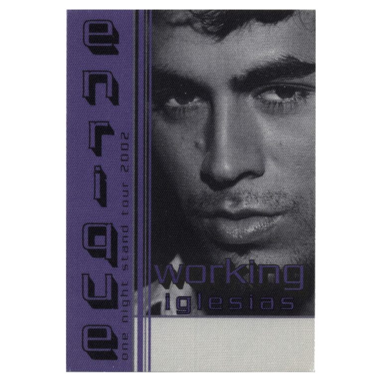 Enrique Iglesias 2002 Quizás Concert Tour Working Backstage Pass