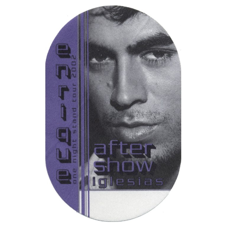 Enrique Iglesias 2002 Quizás Concert Tour Aftershow Backstage Pass