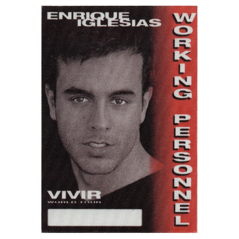 Enrique Iglesias 1997 Vivir Concert Tour Working Backstage Pass
