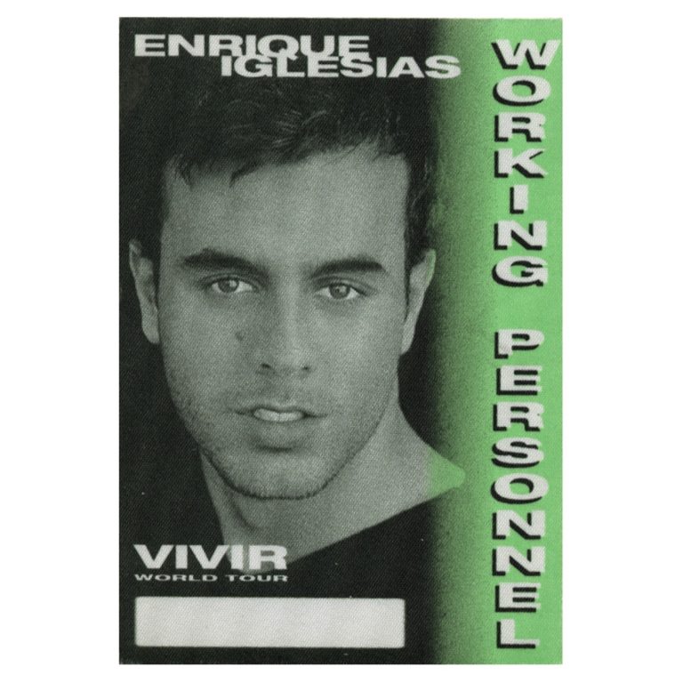 Enrique Iglesias 1997 Vivir Concert Tour Working Backstage Pass