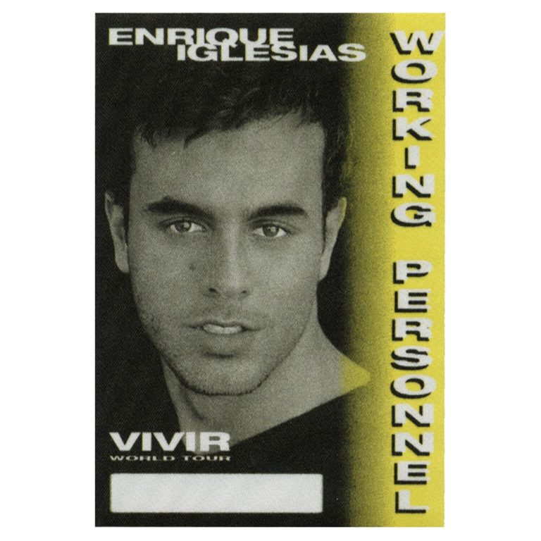 Enrique Iglesias 1997 Vivir Concert Tour Working Backstage Pass