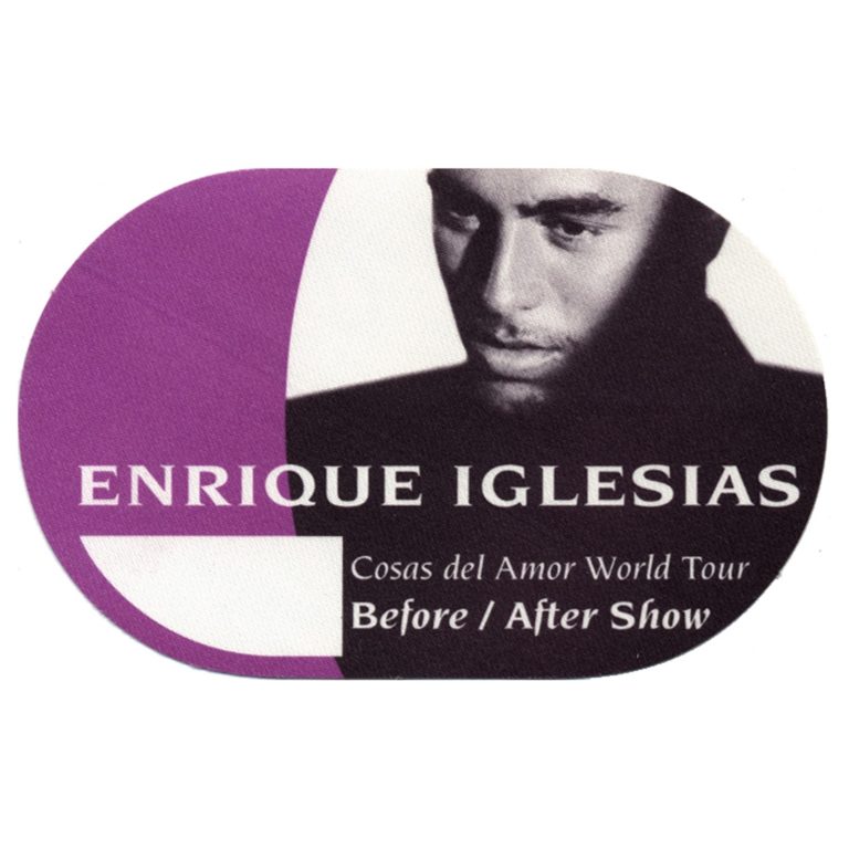 Enrique Iglesias 1998 Cosas del Amor Concert Tour Aftershow Backstage Pass