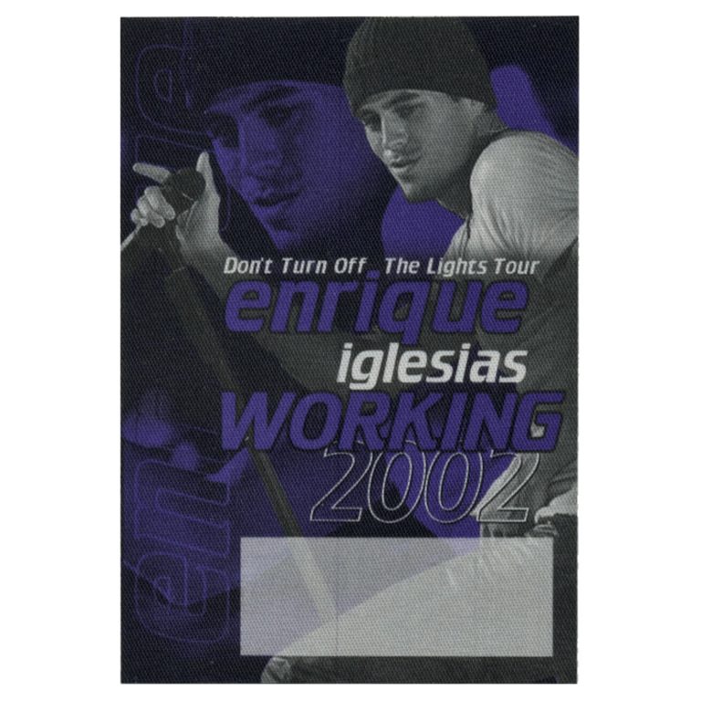 Enrique Iglesias 2002 Quizás Concert Tour Working Backstage Pass