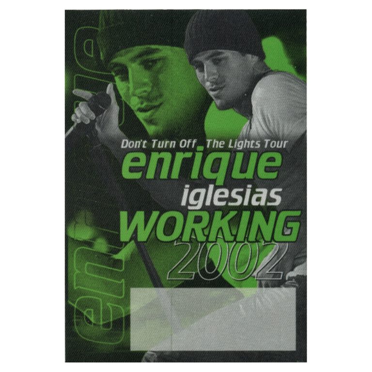 Enrique Iglesias 2002 Quizás Concert Tour Working Backstage Pass