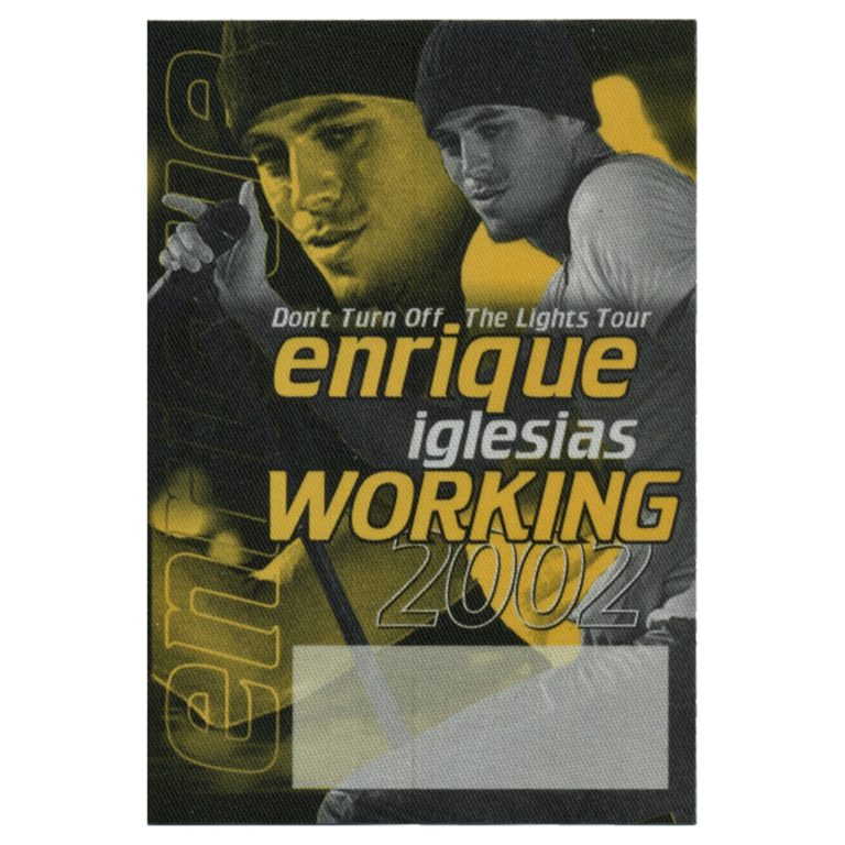 Enrique Iglesias 2002 Quizás Concert Tour Working Backstage Pass