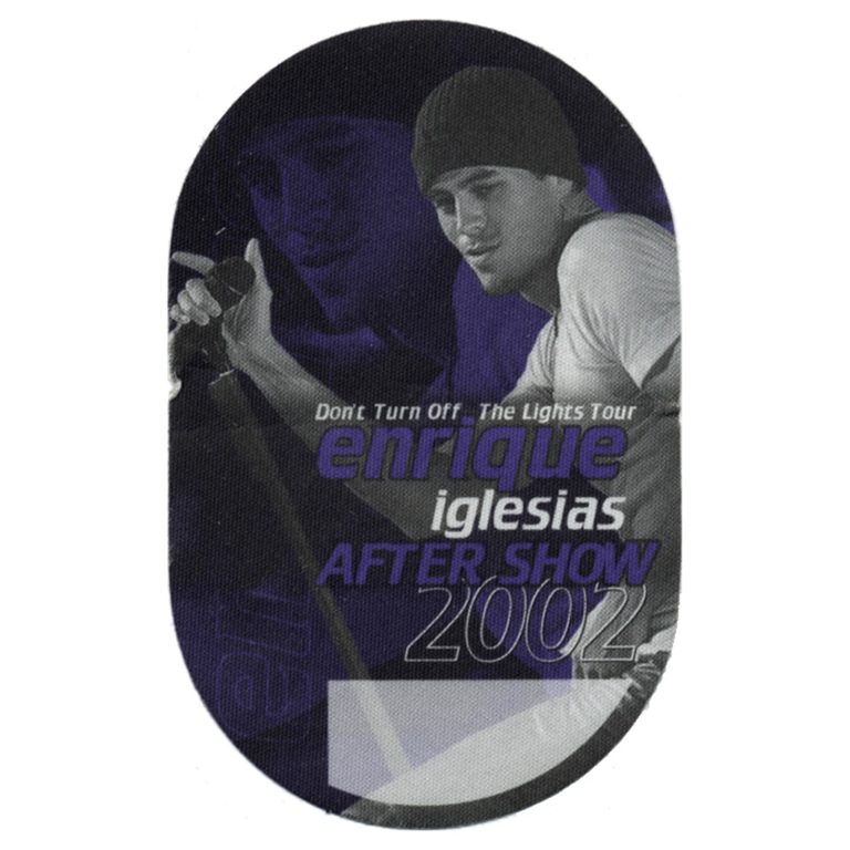 Enrique Iglesias 2002 Quizás Concert Tour Aftershow Backstage Pass