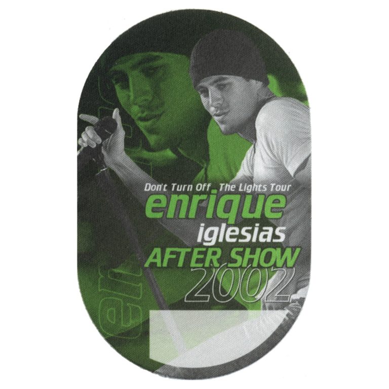 Enrique Iglesias 2002 Quizás Concert Tour Aftershow Backstage Pass