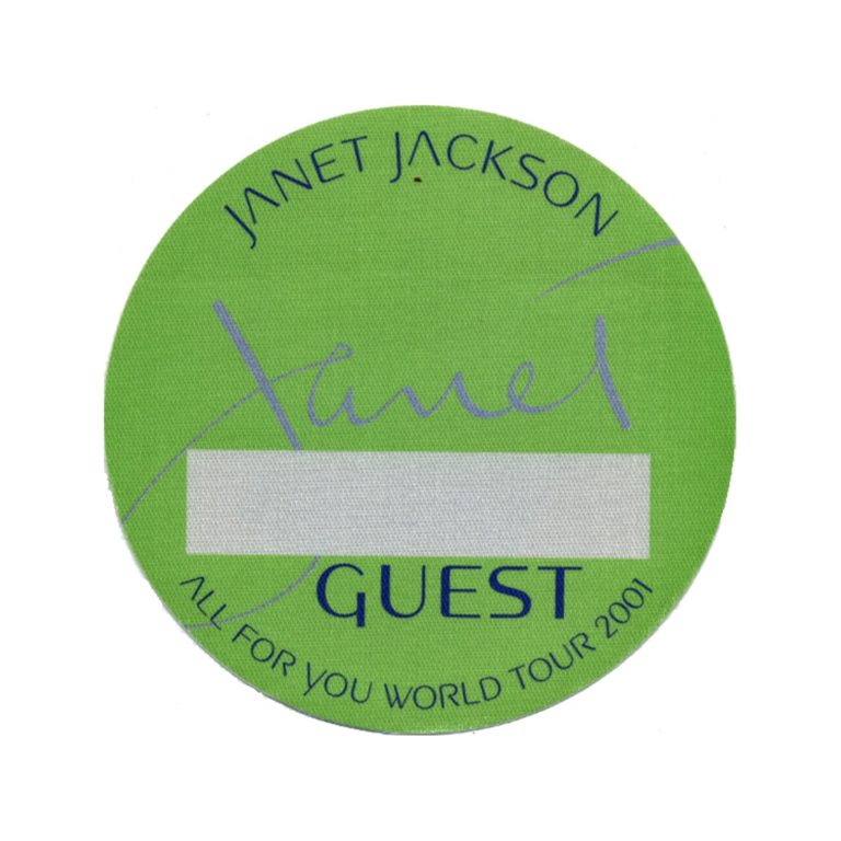 Janet Jackson 2001 All For You Concert Tour Guest Backstage Pass