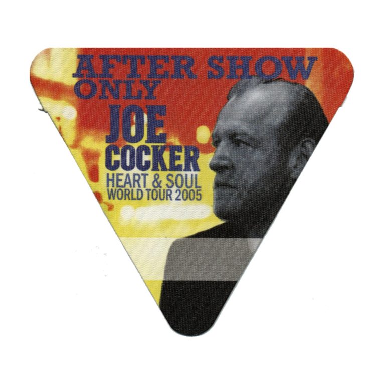 Joe Cocker 2005 Heart & Soul Concert Tour After Show Backstage Pass