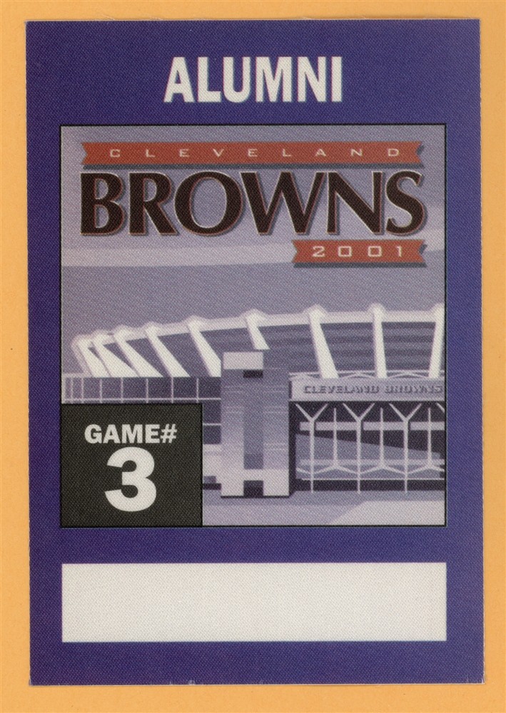 Cleveland Browns 2001 Football ALUMNI Backstage Pass