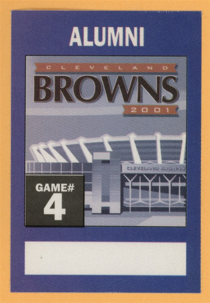 Cleveland Browns 2001 Football ALUMNI Backstage Pass