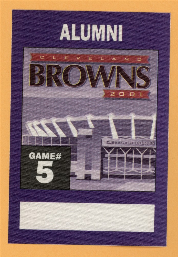 Cleveland Browns 2001 Football ALUMNI Backstage Pass