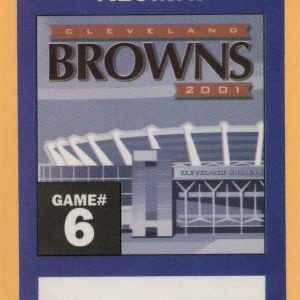 Cleveland Browns 2001 Football ALUMNI Backstage Pass