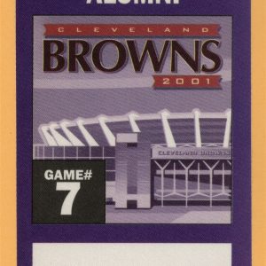 Cleveland Browns 2001 Football ALUMNI Backstage Pass
