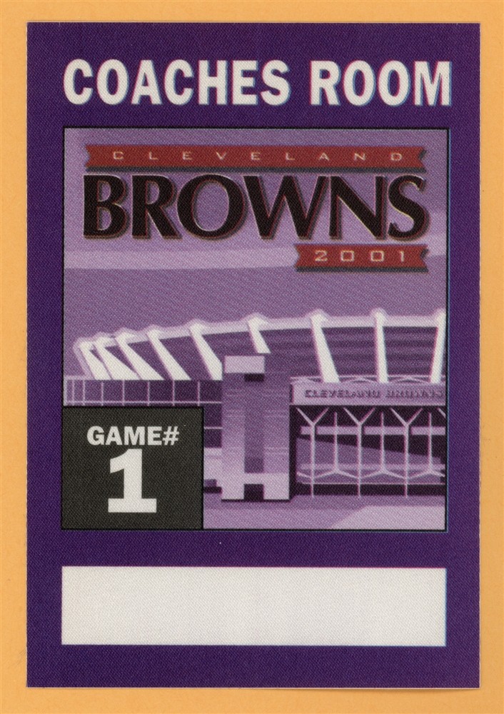 Cleveland Browns 2001 Football COACHES ROOM Backstage Pass