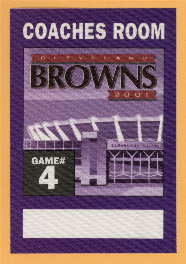 Cleveland Browns 2001 Football COACHES ROOM Backstage Pass