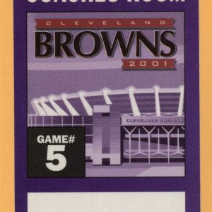 Cleveland Browns 2001 Football COACHES ROOM Backstage Pass