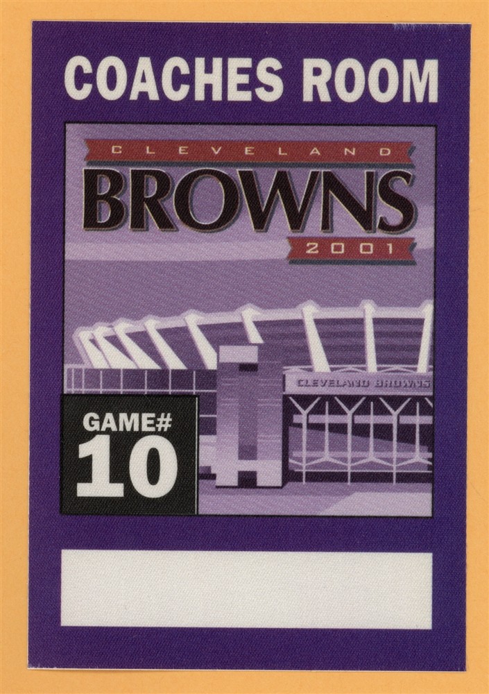 Cleveland Browns 2001 Football COACHES ROOM Backstage Pass