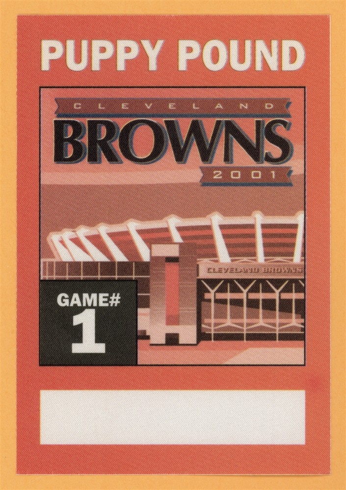 Cleveland Browns 2001 Football Puppy Pound Backstage Pass