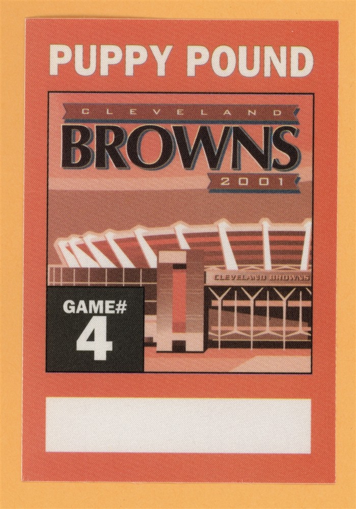 Cleveland Browns 2001 Football Puppy Pound Backstage Pass