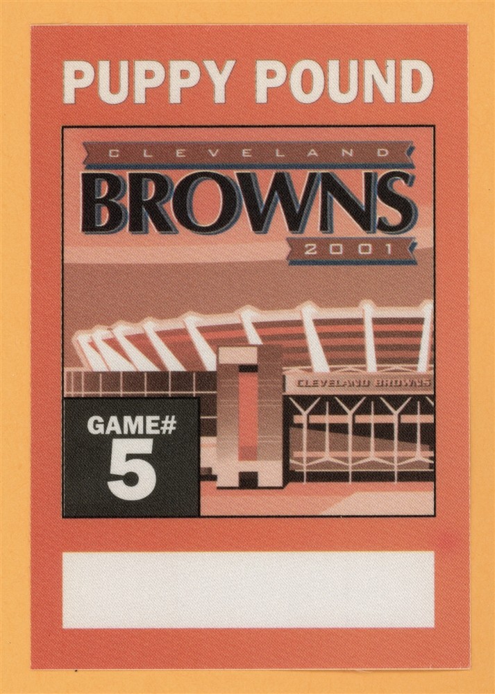 Cleveland Browns 2001 Football Puppy Pound Backstage Pass