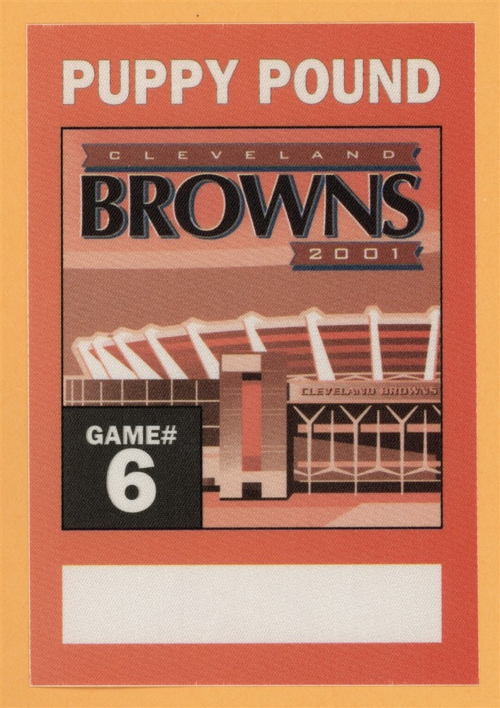 Cleveland Browns 2001 Football Puppy Pound Backstage Pass